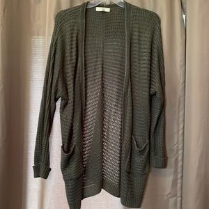 Pinkie Cardigan - army green- two front pockets